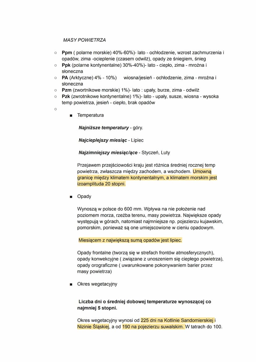 Klimat Polski
Klimat polski określamy jako klimat umiarkowany ciepły przejściowy. Ma cechy
między klimatem morskim (zachód), a kontynentalny