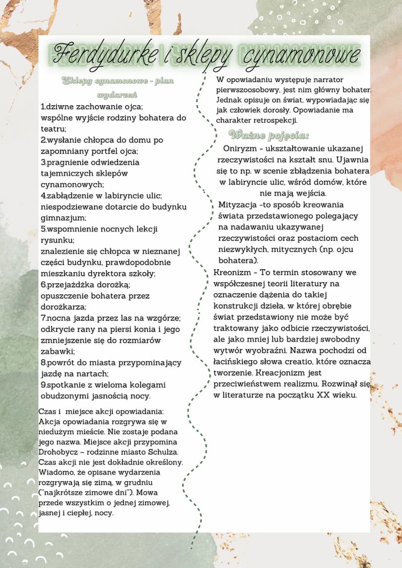 Ferdydurke i sklepy cynamonowe
-Niepozwalanie uczniom na posiadanie
własnych poglądów (zmuszanie
Gałkiewicza przez Bladaczkę, aby ten
przyzn