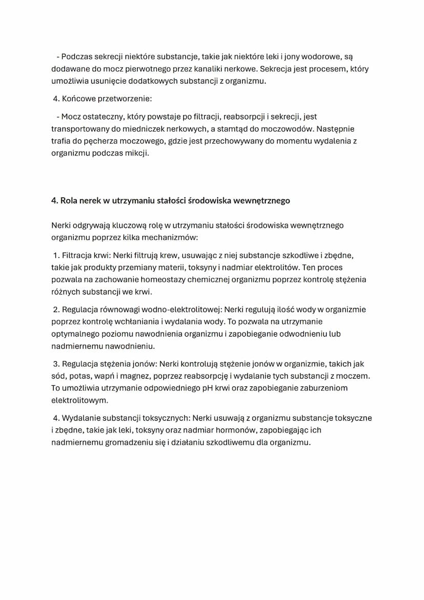 Biologia układ moczowy
1.Produkty przemiany materii: To substancje powstające w organizmach żywych w
wyniku metabolicznych procesów, takie j