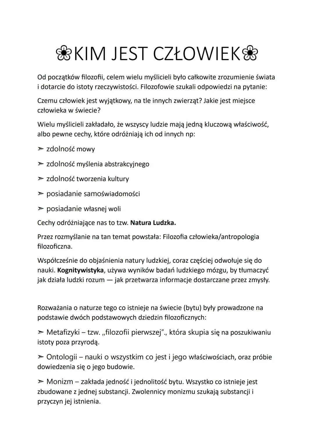 # KIM JEST CZŁOWIEK

Od początków filozofii, celem wielu myślicieli było całkowite zrozumienie świata
i dotarcie do istoty rzeczywistości. F