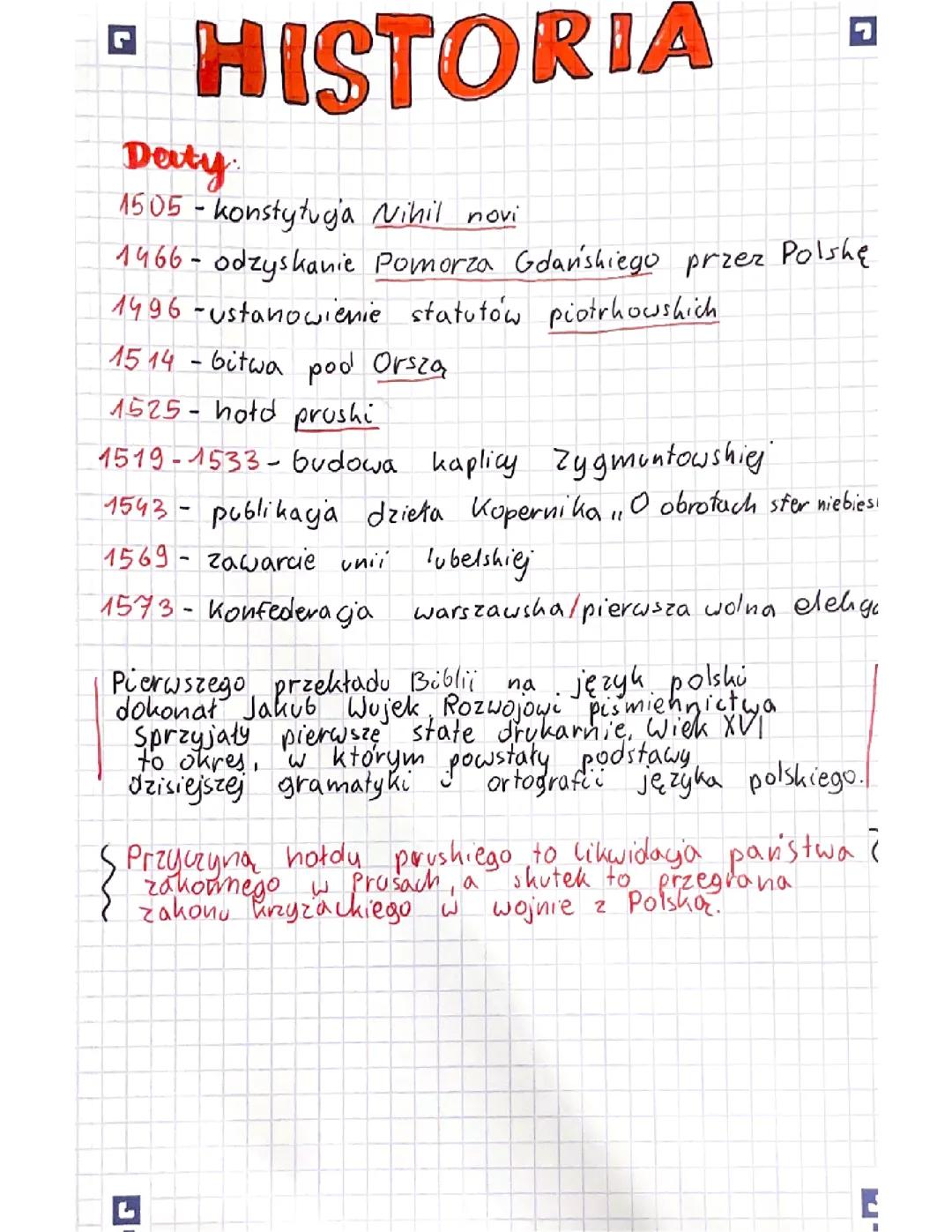 Historia klasa 6 dział 2 - Ostatni Jagiellonowie i Demokracja Szlachecka