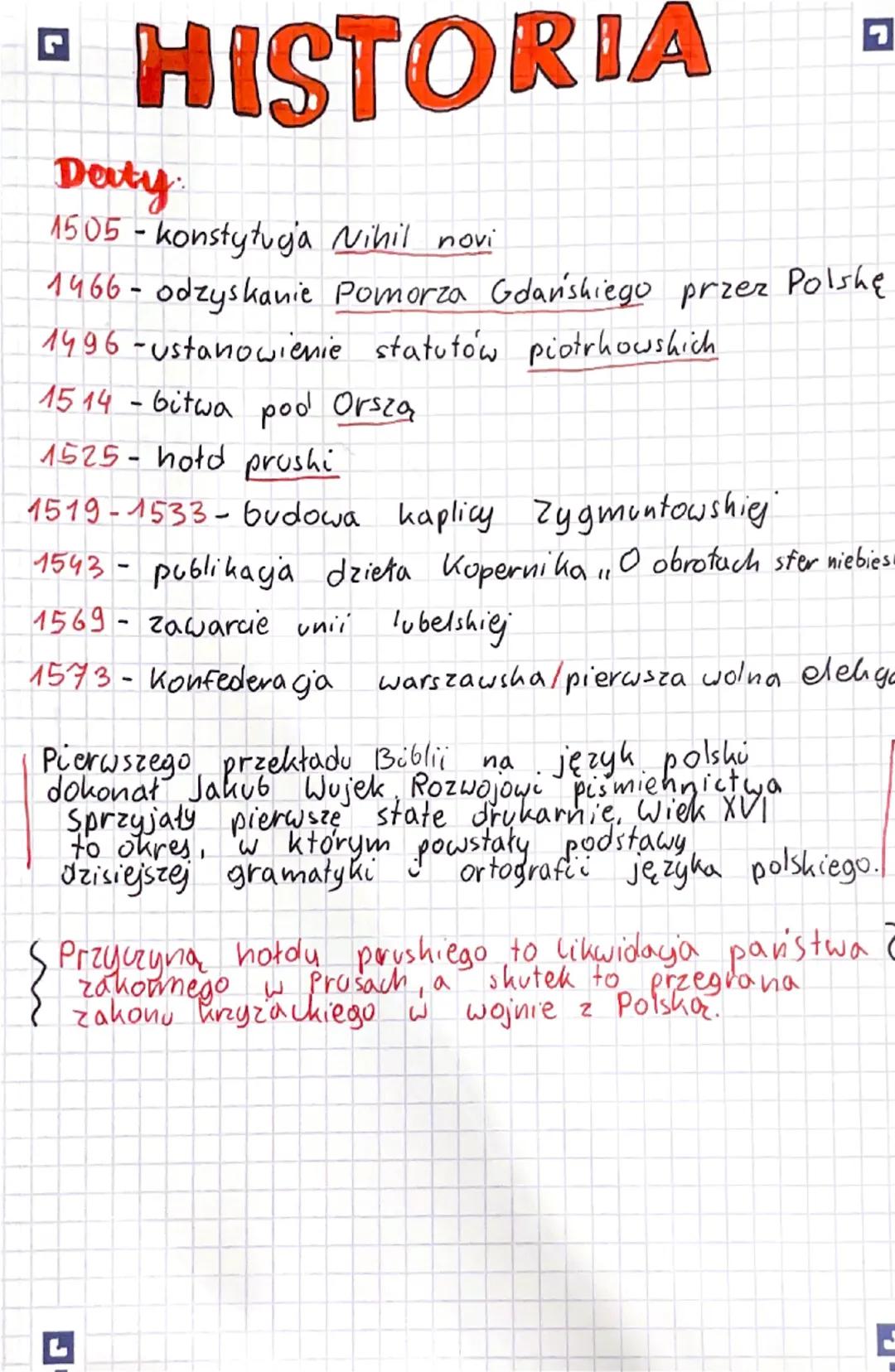 HISTORIA
Deity
1505-konstytuga Nihil novi
1466- odzyskanie Pomorza Gdańskiego przez Polskę
1496 - ustanowienie statutów piotrhowshich
wienie