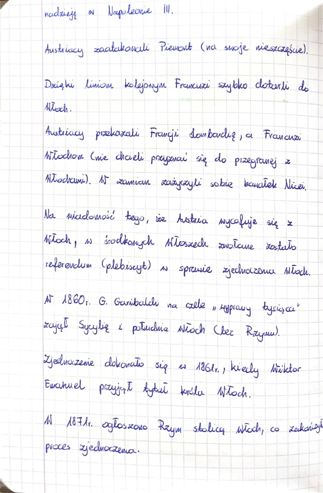 Sekcja 111/2
Włoch.
Temat: Zjednoczenie
1. Polityka Camilla Cavour a
2. Wojna z Austriną (1859 r.)
3. Wyprawa tysiąca, Czerwonych Koszul" Ga