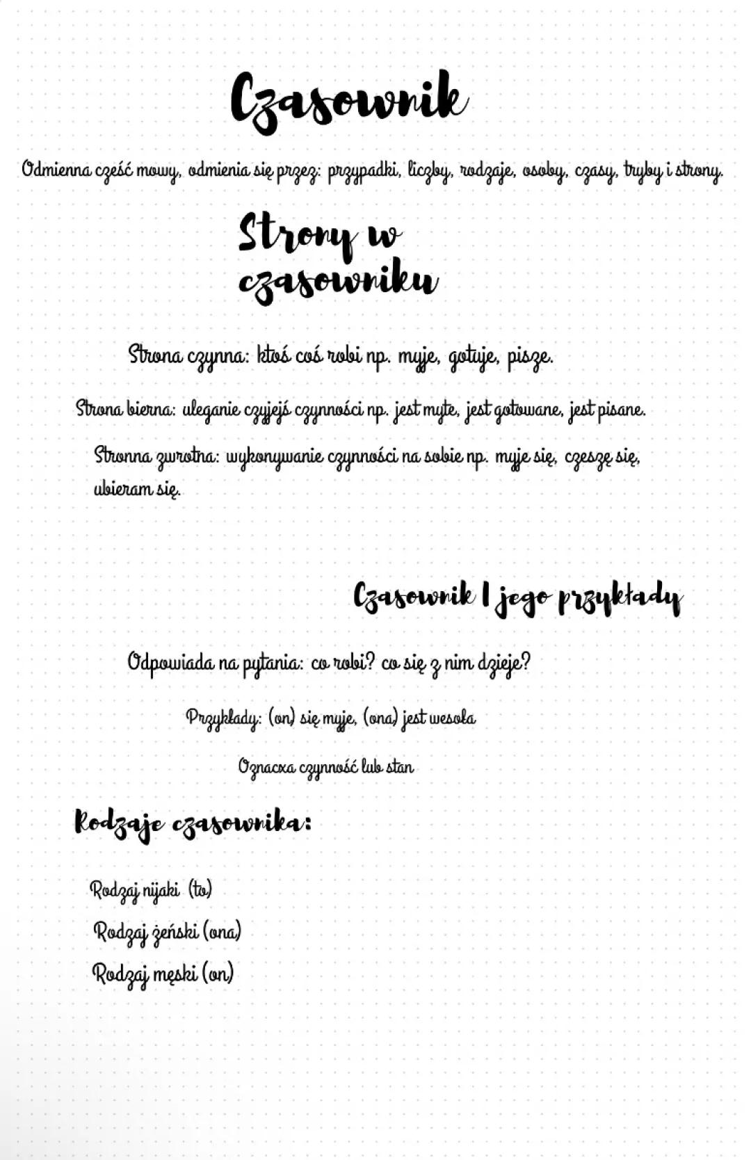 Język Polski Czasownik 