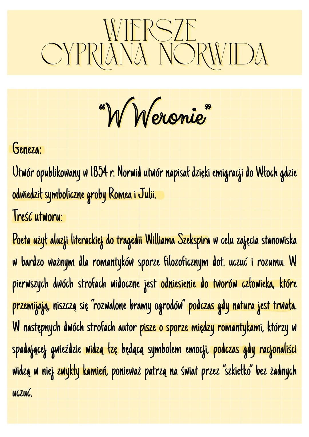 Wiersze Cypriana Norwida