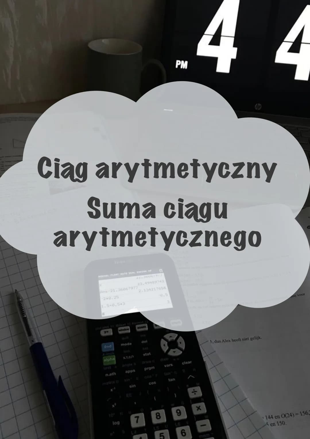 Ciąg arytmetyczny
Suma ciągu
arytmetycznego
Ans-21.36067977
1.S+0.5-3
2nd
alpha
n.ath
log
mode
apps
sin
EE
2.134217658
ROOM
7
del
prgm
cos
(