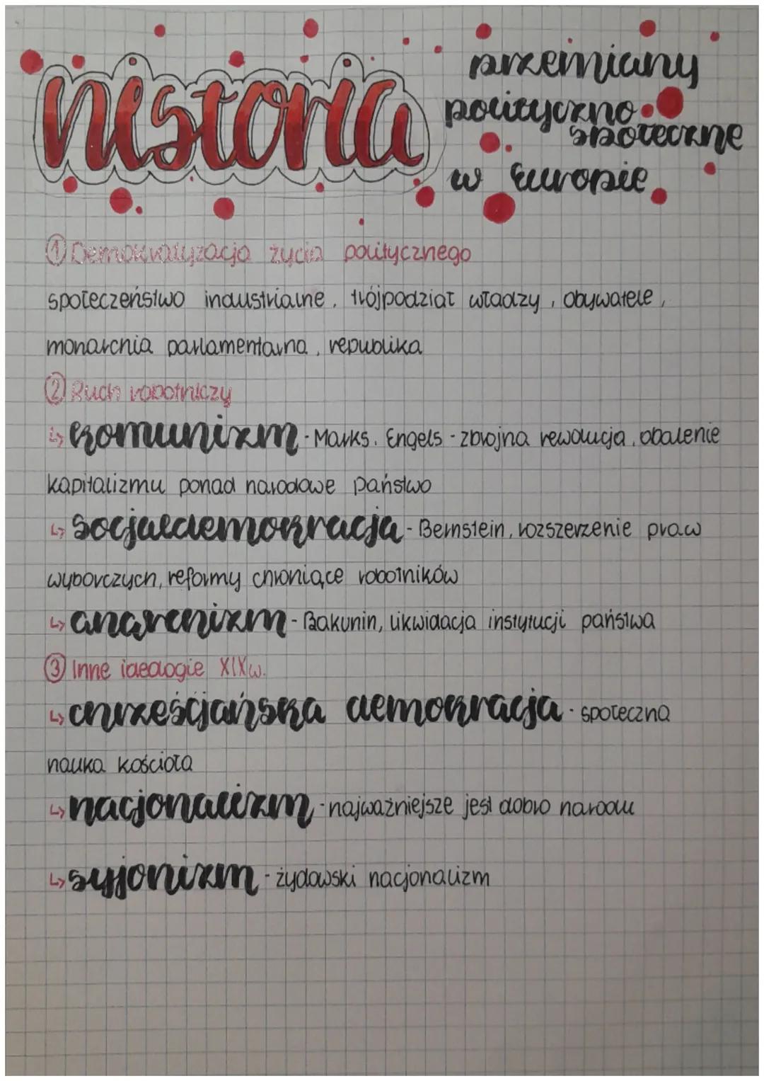 historia
Demokmatyzacja życia politycznego
społeczeństwo industrialne, trójpodział władzy, obywatele,
ramzemniany
polityczno recane
w Europi