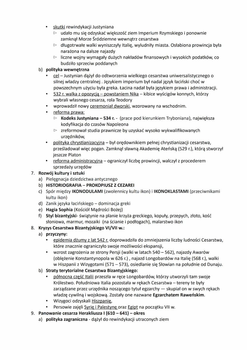 4.1. CESARSTWO BIZANTYJSKIE
1. Podział Teodozjusza 395 roku n.e. - Teodozjusz Wielki podzielił Imperium Romanum między
swoich dwóch synów na