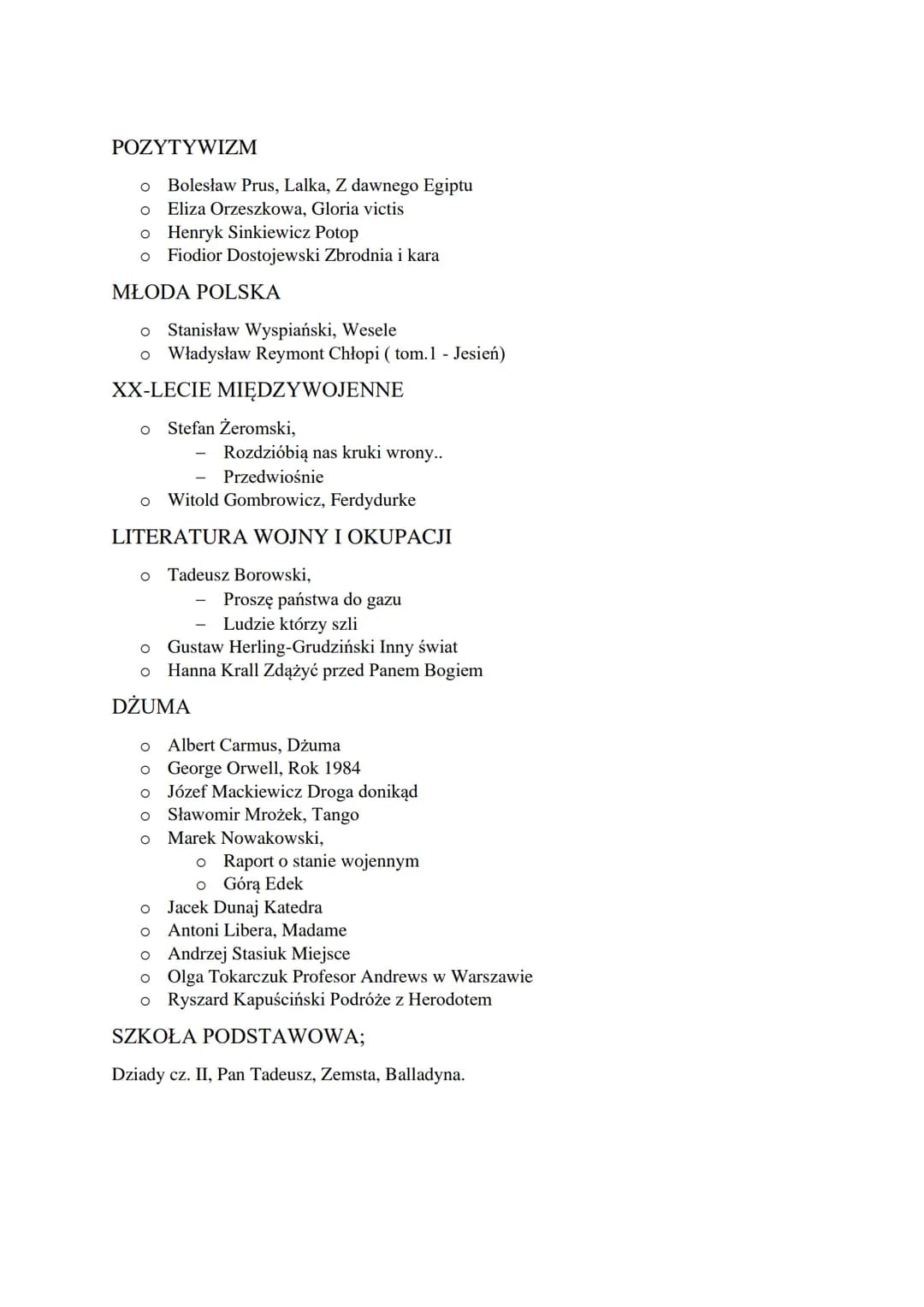 LEKTURY UTWORY LITERACKIE NA EGZAMINIE 2024
ANTYK
o Biblia, fragmenty
-
Apokalipsy św. Jana
O Jan Parandowski, Mitologia, część I Grecja
O H