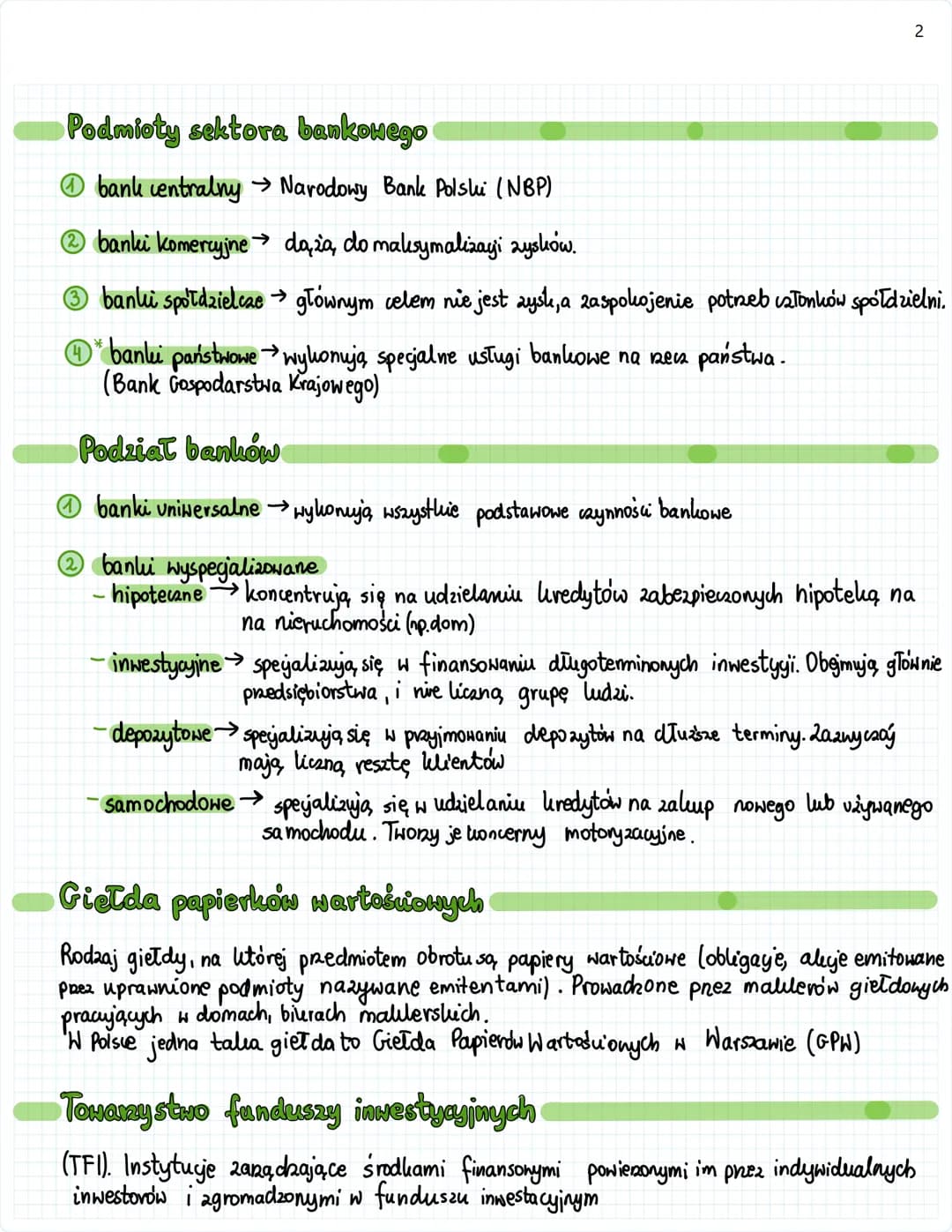 1
Instytucje rynku finansowego
Podział instytucji finansowych
①instytucje bankowe → bank centralny, banki komercyjne, banki spółdzielcze, Ba