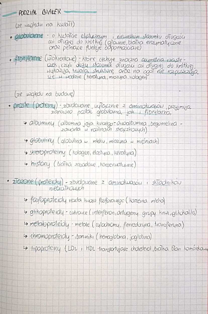 
<p>Ważne jest zrozumienie właściwości aminokwasów, ich różnych rodzajów oraz jakie białka są z nimi związane. Istnieje podział białek ze wz