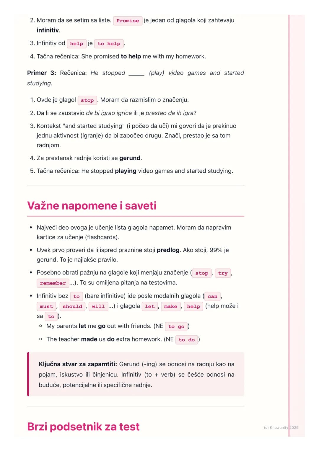 # Gerundi i infinitivi

Uvod i osnovni pojmovi

Gerundi i infinitivi su glagolski oblici koji u rečenici mogu imati funkciju imenice.
Često 