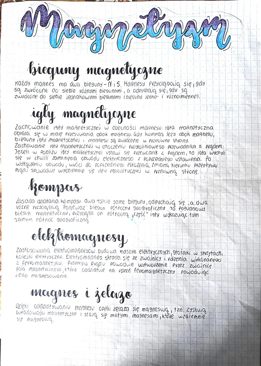 Magazetyger
no
bieguny magnetyczne
Każdy magnes ma dwa bieguny - Ni S. Magnesy Przyciągają się, gdy
są zwrócone do siebie vóżnymi biegunami,