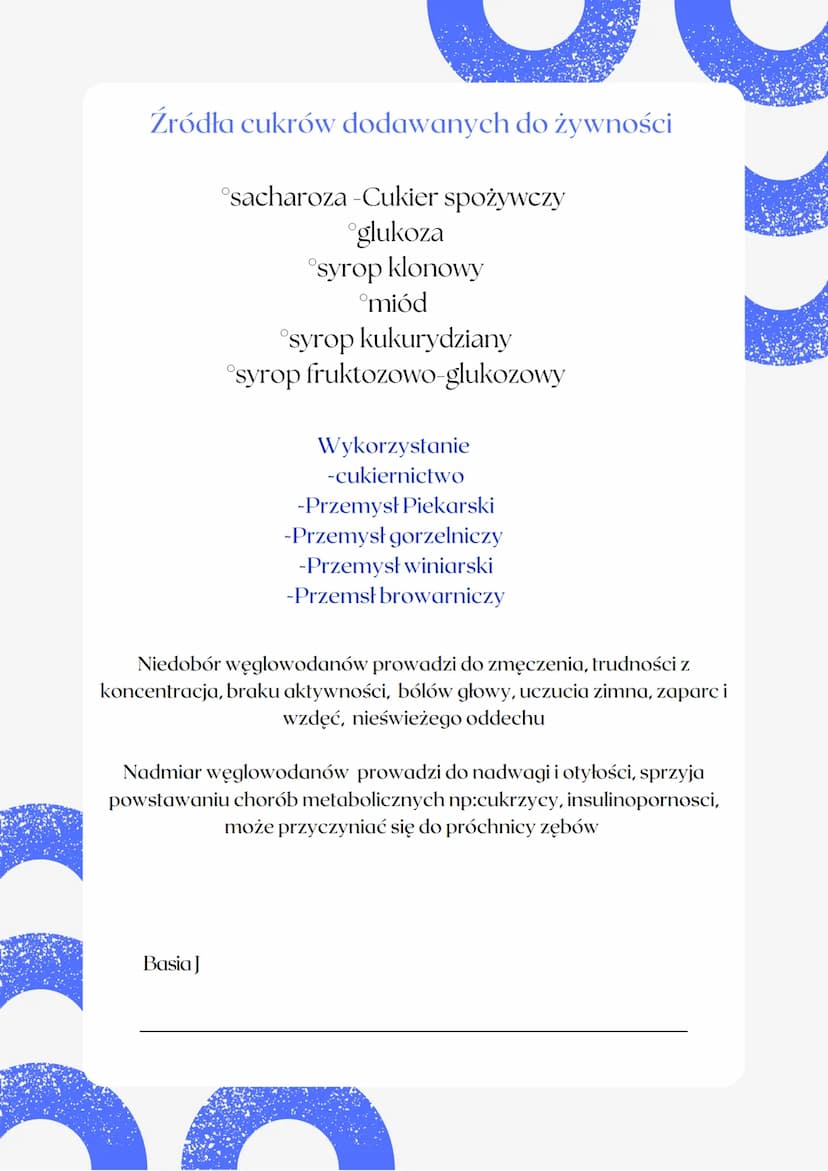 Węglowodany
Cukry to związki organiczne, które występują głównie w świecie
roślinnym jako materiał zapasowy. Dzielą się na:
CUKRY PROSTE-(mo