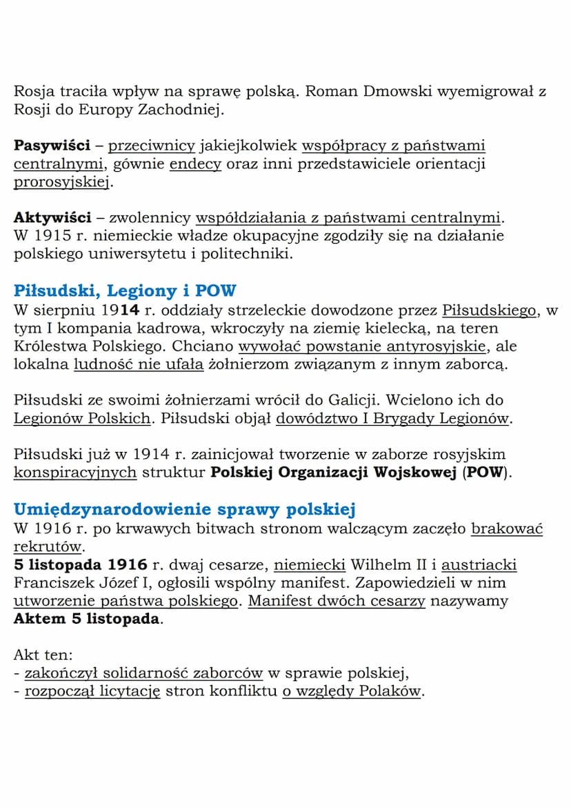 --- OCR Start ---
MZ_LEARNING_KNOW
Sprawa polska w okresie
I wojny światowej
Klasa 7, WSiP
Sprawa polska na początku wojny
Polacy byli mobil