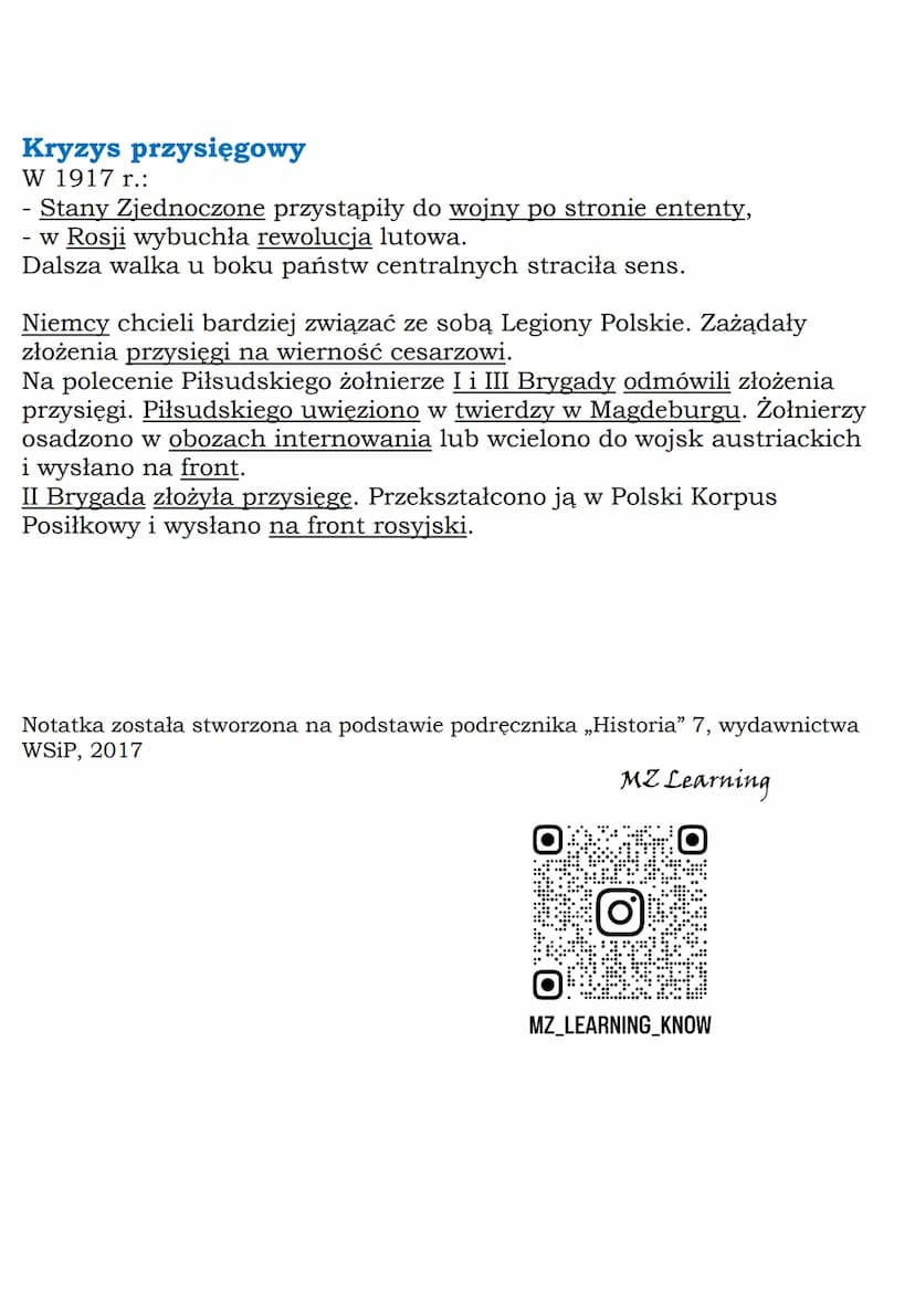 --- OCR Start ---
MZ_LEARNING_KNOW
Sprawa polska w okresie
I wojny światowej
Klasa 7, WSiP
Sprawa polska na początku wojny
Polacy byli mobil