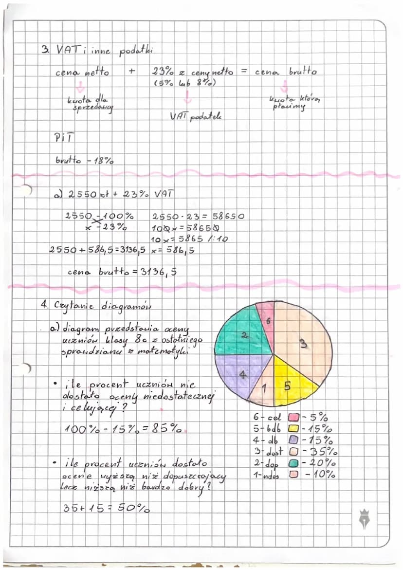 a
ZASTOSOLANIA математукі
1. Obliczenia procentowe
1% = 100 E 0,01
100% = 1
1
50% = 2
20% = 1/
1
a) 1²0 = 100 = 70%
25
b) 20 = 100 = 25%
a)2
