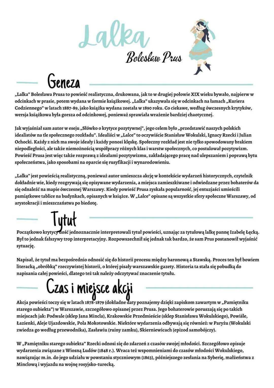Lalka - Streszczenie i Najważniejsze Informacje