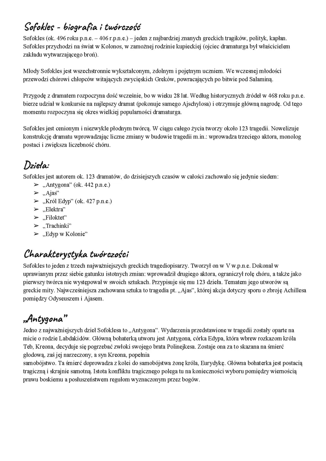 Sofokles: Tragedie, filozofia i najważniejsze informacje