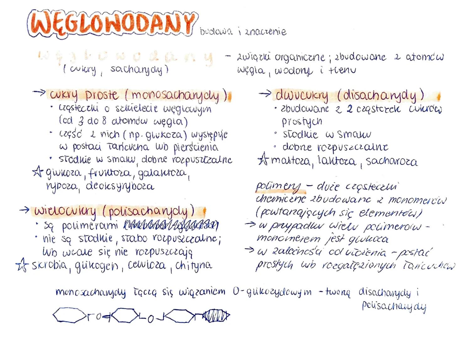WĘGLOWODANY budowa i znaczenie
-
"(cukry, sacharydy )
cukry proste (monosacharydy )
cząsteczki o salielecie węglowym
(cd 3 do 8 atomdw węgia