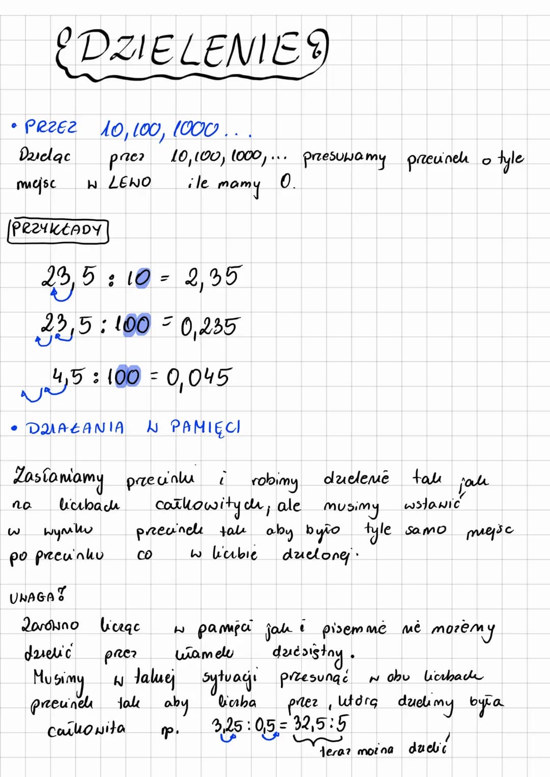 UŁAMKI DZIESIĘTNE
EUŁAMICI ZWYKŁE NA DZIESIĘTNE
I SPOSOB
3.2. 6
=
10
np. 5.2
-
-0
Rozszerzamy wamele do mianownika 10, 100, 1000,...
a potem