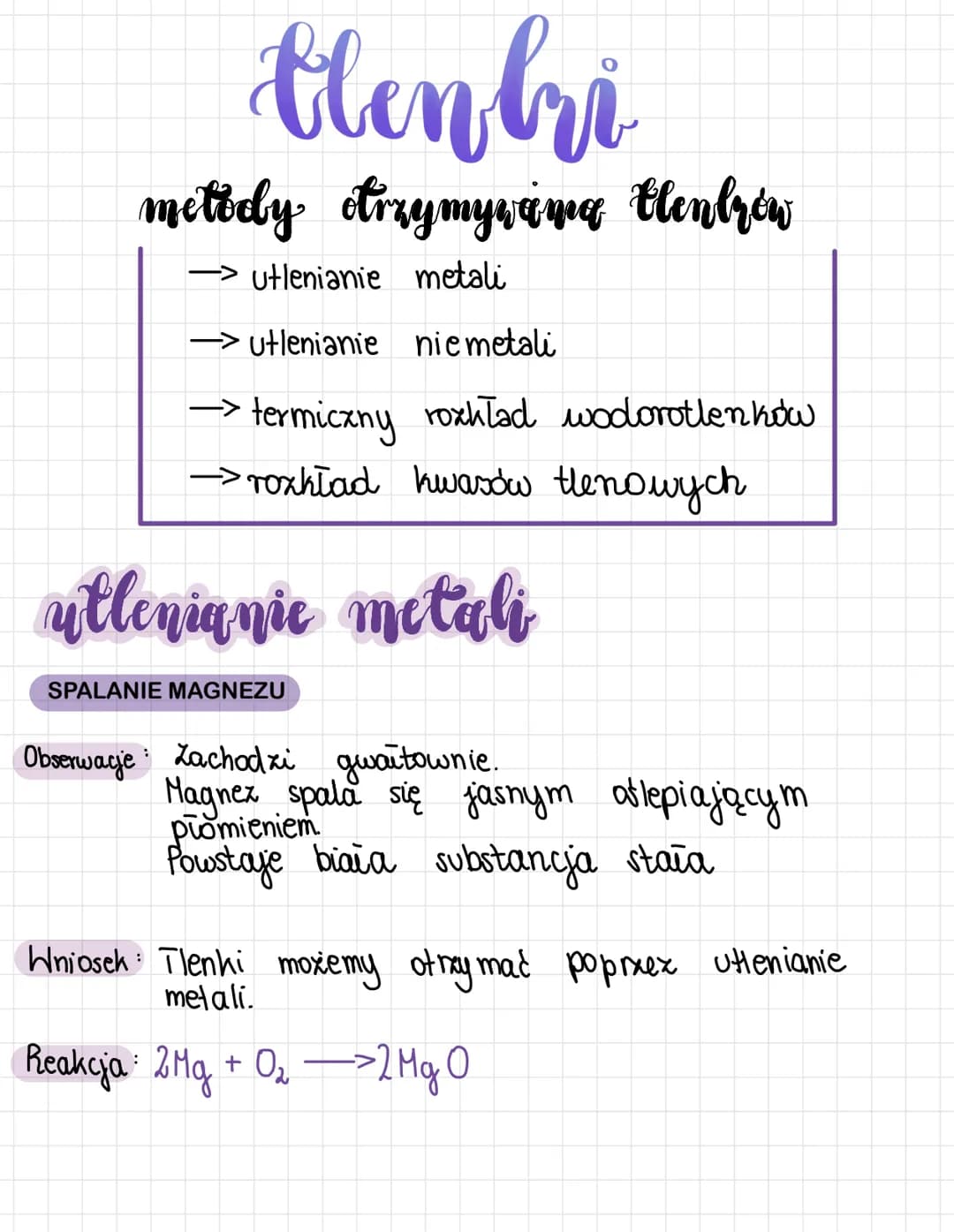 Glenbri
mettely otrzymywama benkrów
→ utlenianie metali
→ utlenianie niemetali
• termiczny rozkład wodorotlenkow
→>roxkład kwasów tlenowych
