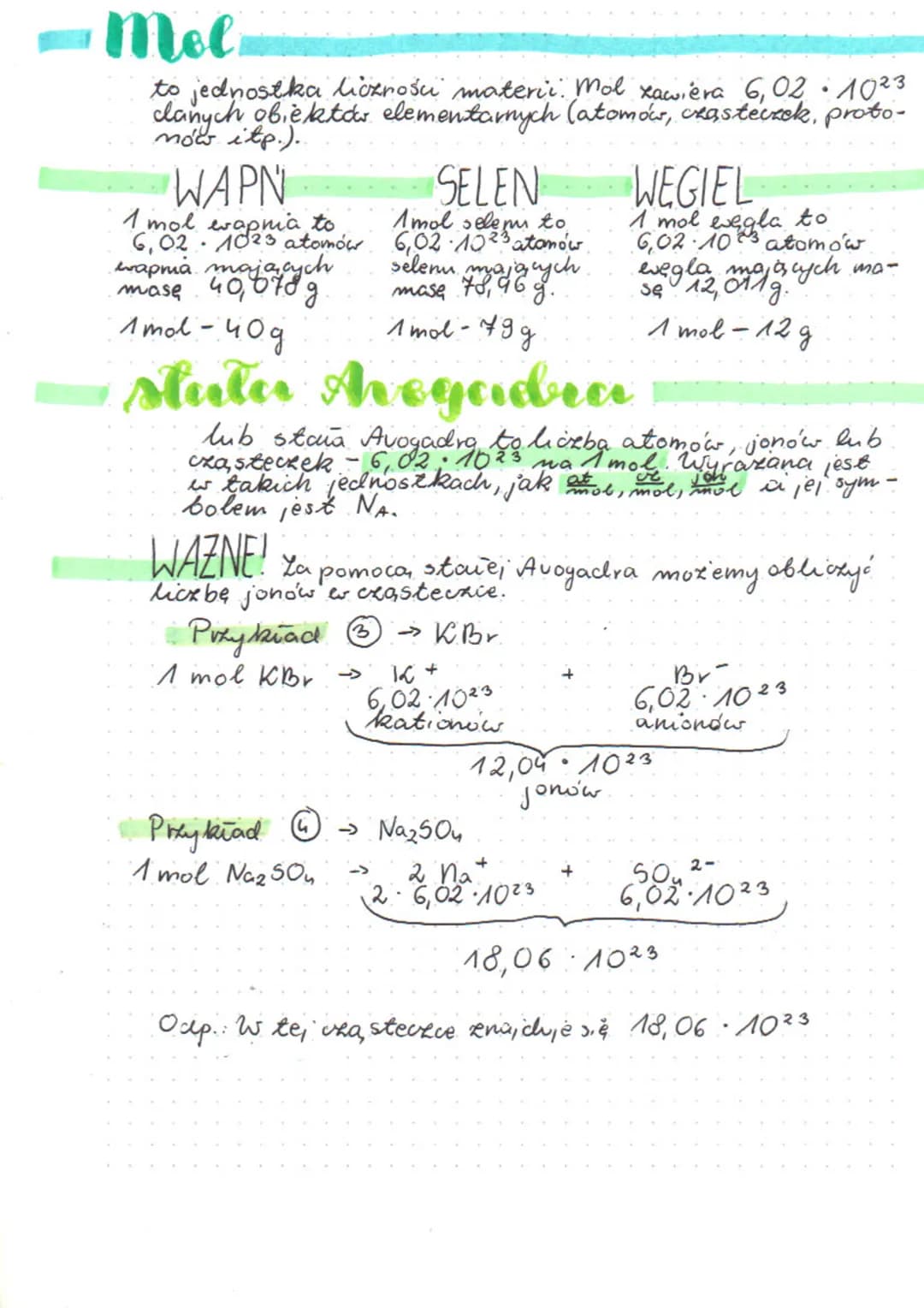 Stechiometria
TEMAT: MOL I MASA MOLOWA =
[μ = 1/2
okresowym sy izstopu weglo ¹²C (czyli tego es unklackie
тазу
16,02 1023 M = 19
Przykład
Ob