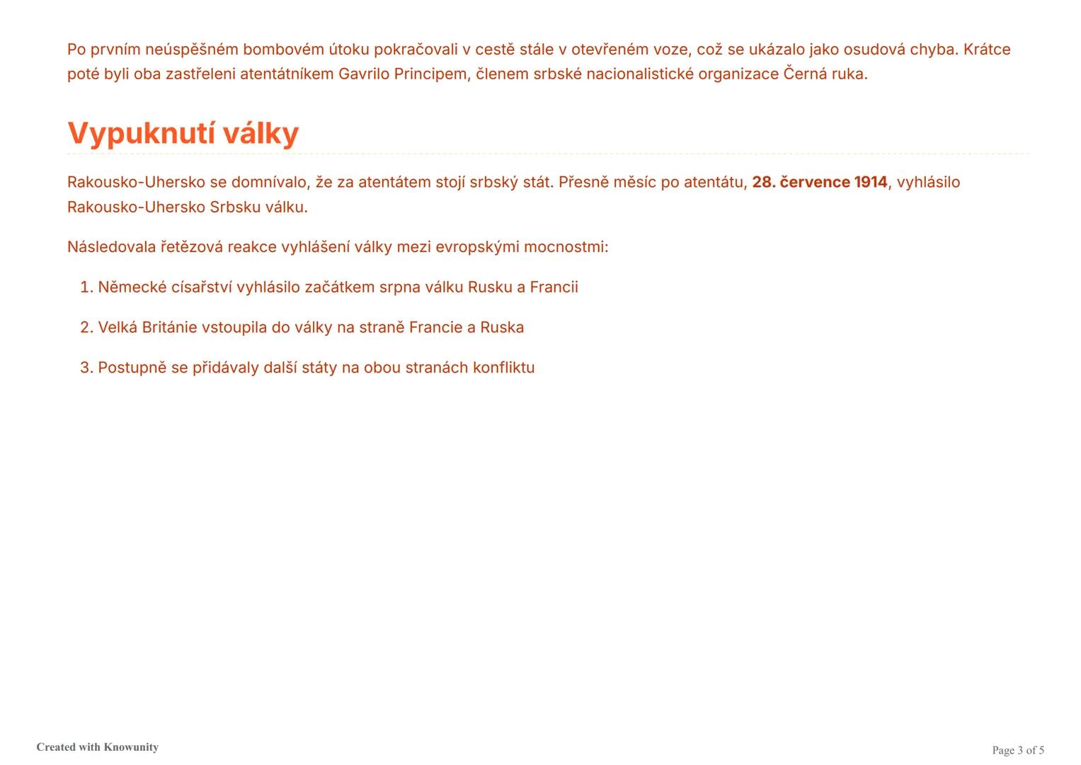 První světová válka
Přehled příčin, spouštěče a účastníků první světové války, včetně atentátu v Sarajevu a jeho následků.
První světová vál