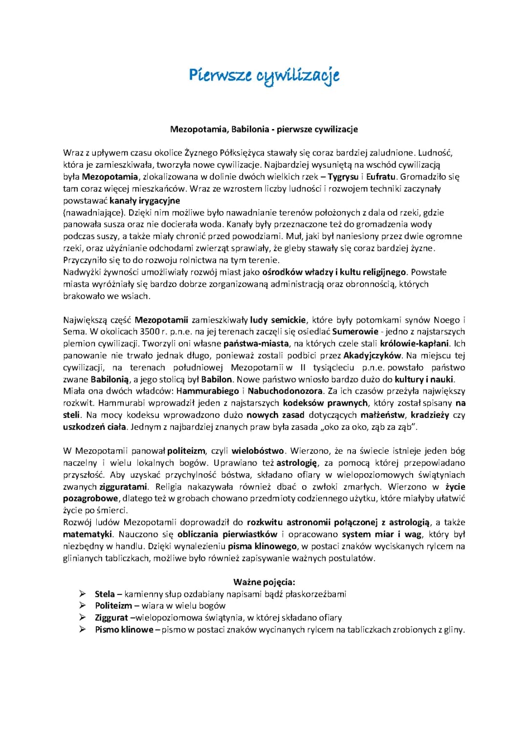 Mezopotamia i Pierwsze Cywilizacje: Babilonia, Akadowie i więcej