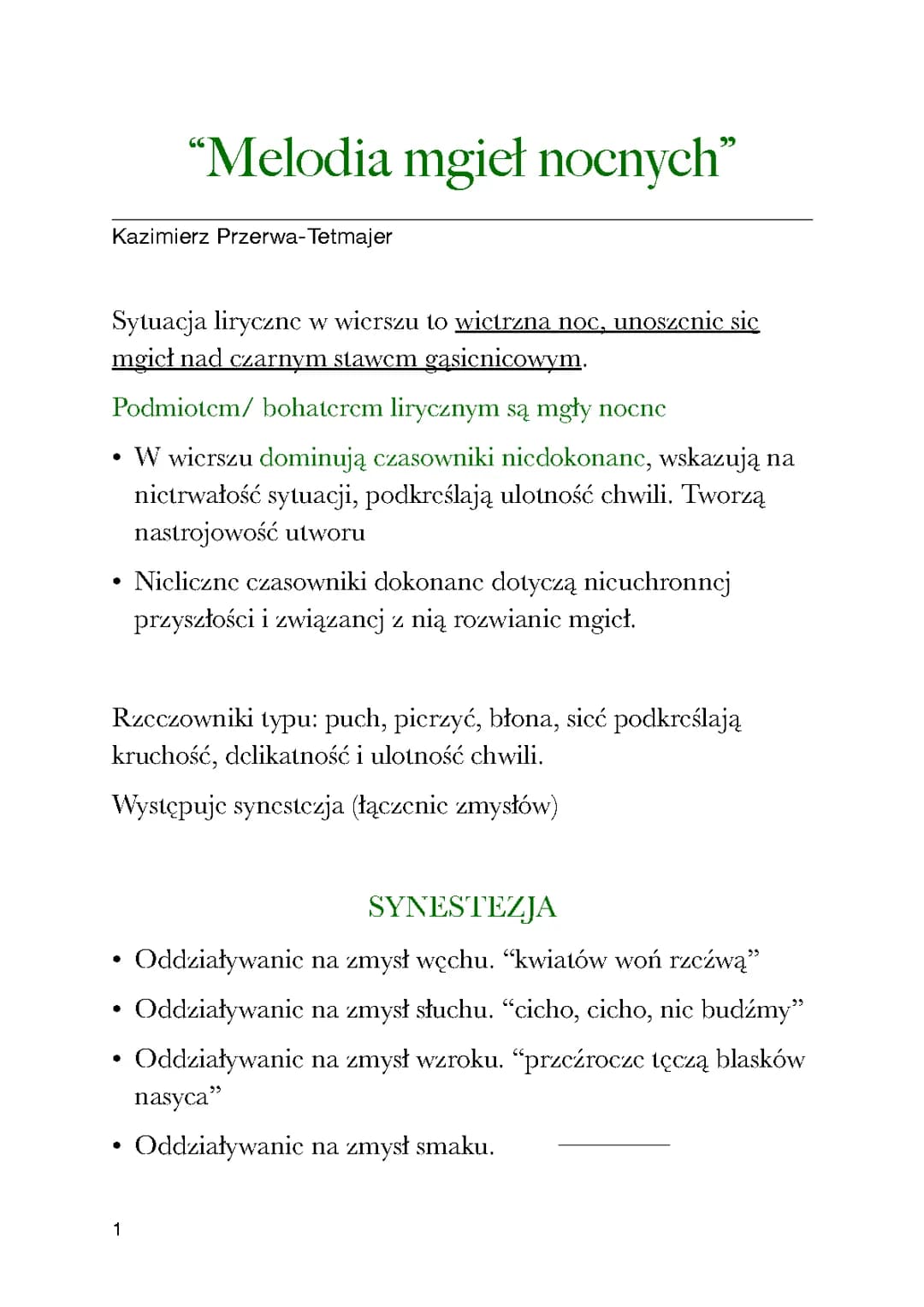 Melodia mgieł nocnych