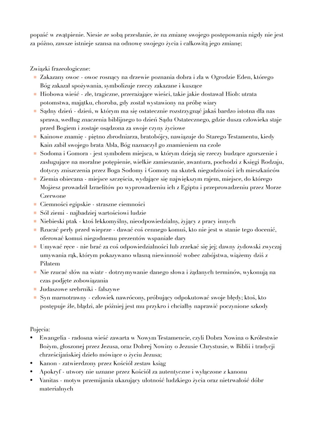 Biblia składa się z:
o Starego Testamentu - powstał w I w.p.n.e., autorzy są anonimowi, napisany w jęz. hebrajskim i
aramejskim
o Nowego Tes