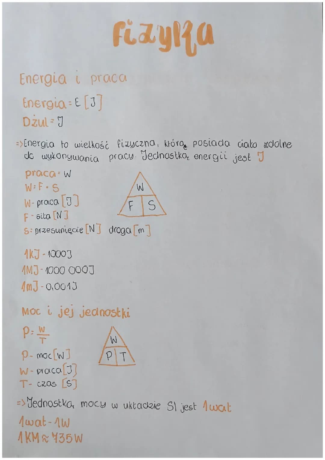 Fizyka Klasa 7 Praca, Moc, Energia 