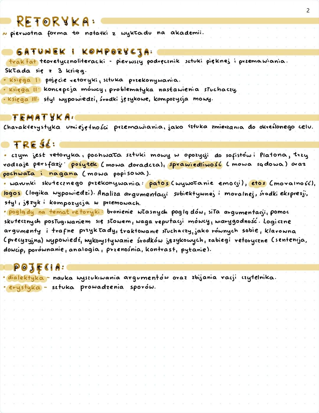 POETYKA: Arystoteles
poglądy Arystotelesa na temat literatury i je, odbioru.
GATUNEK I KОМРОЗУСТА:
traktat teoretycznoliteracki
Składa się z