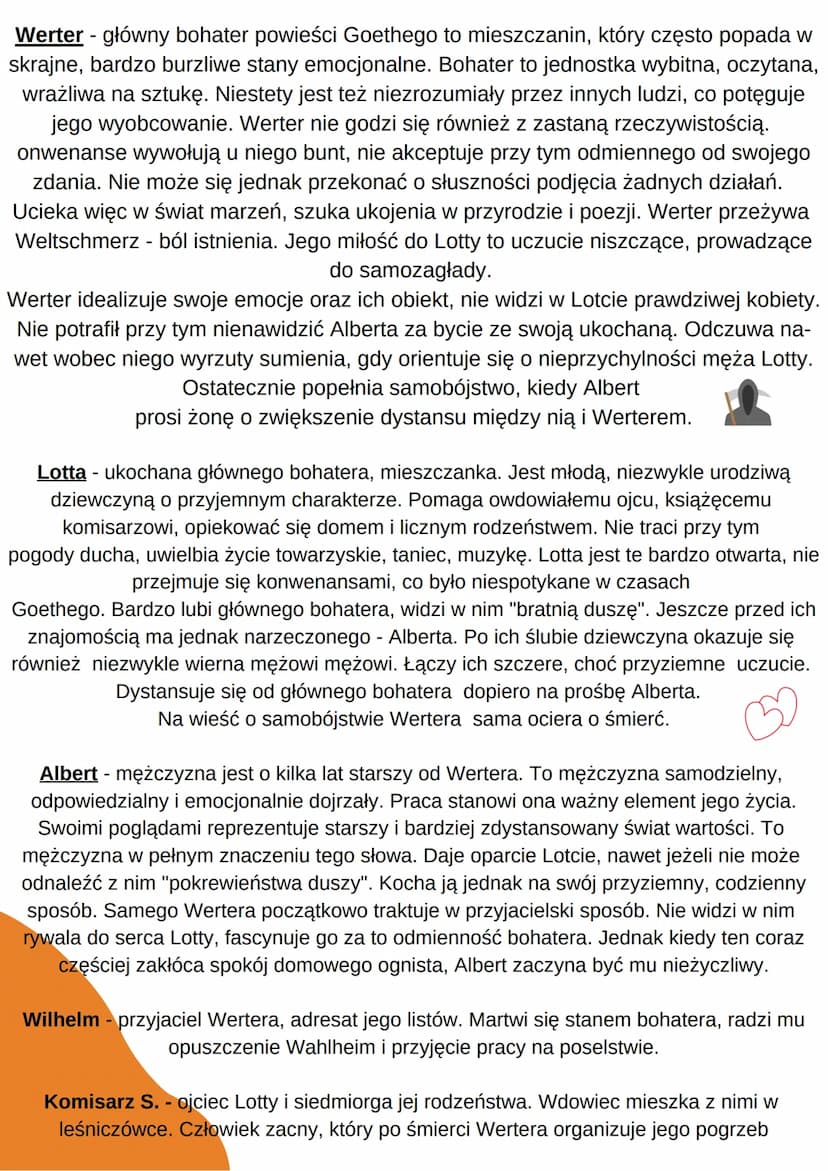 Cierpienia młodego
Wertern
Johann Wolfgang Goethe
CZAS I MIEJSCE AKCJI
W dwóch pierwszych częściach powieści czas akcji wyznaczają daty list