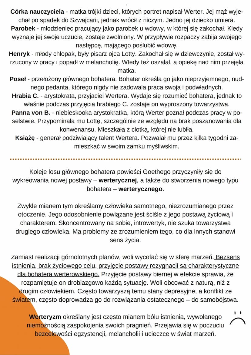 Cierpienia młodego
Wertern
Johann Wolfgang Goethe
CZAS I MIEJSCE AKCJI
W dwóch pierwszych częściach powieści czas akcji wyznaczają daty list