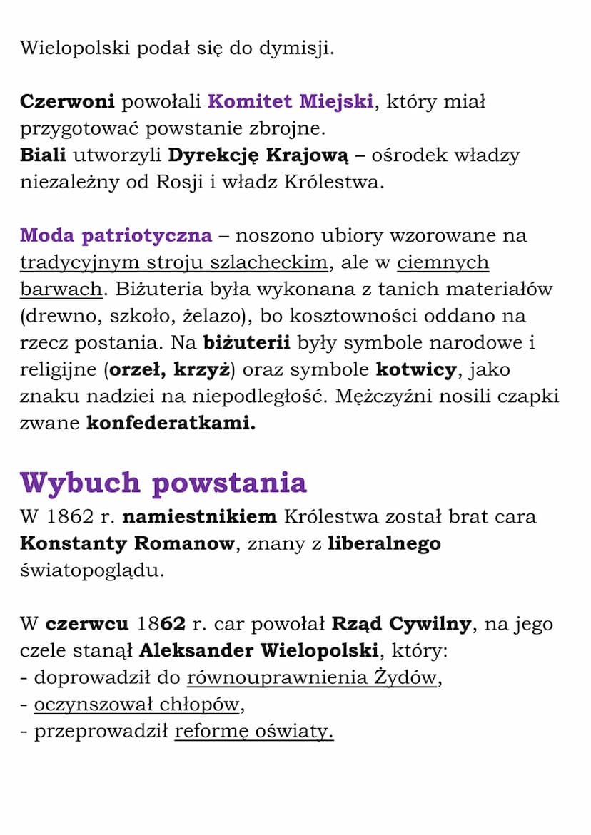Powstanie styczniowe
Geneza powstania styczniowego
Po klęsce Rosji w wojnie krymskiej nastąpił czas
liberalizacji i reform zwany odwilżą pos
