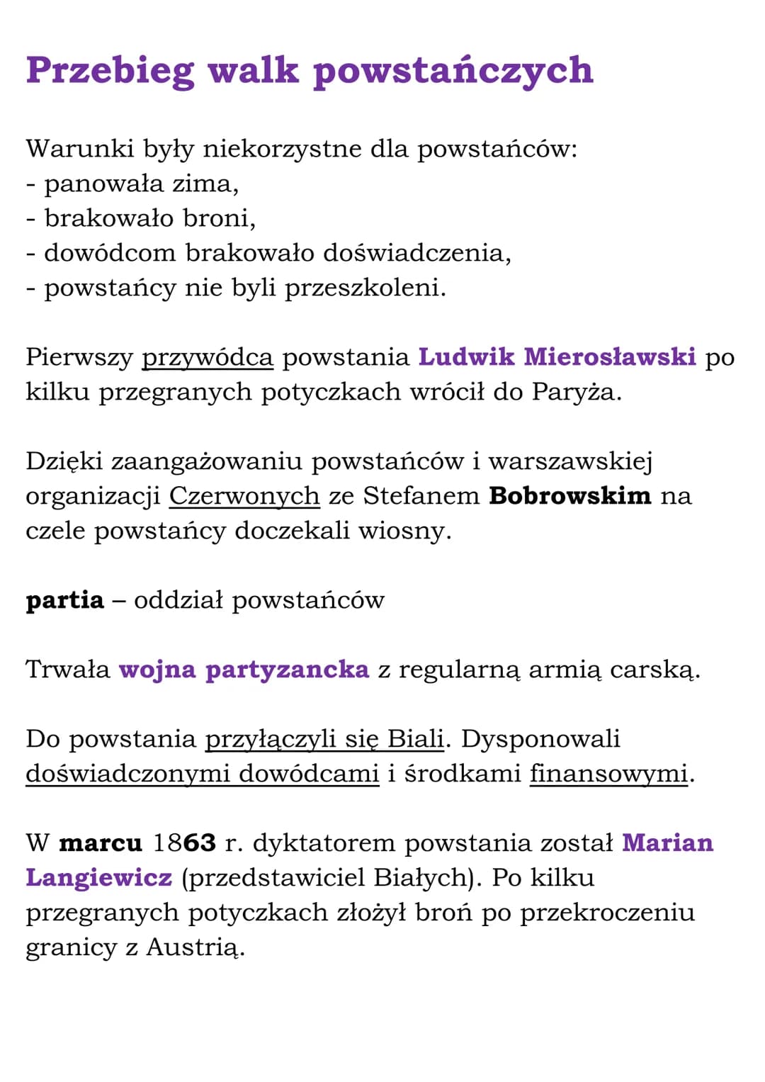 Powstanie styczniowe
Geneza powstania styczniowego
Po klęsce Rosji w wojnie krymskiej nastąpił czas
liberalizacji i reform zwany odwilżą pos