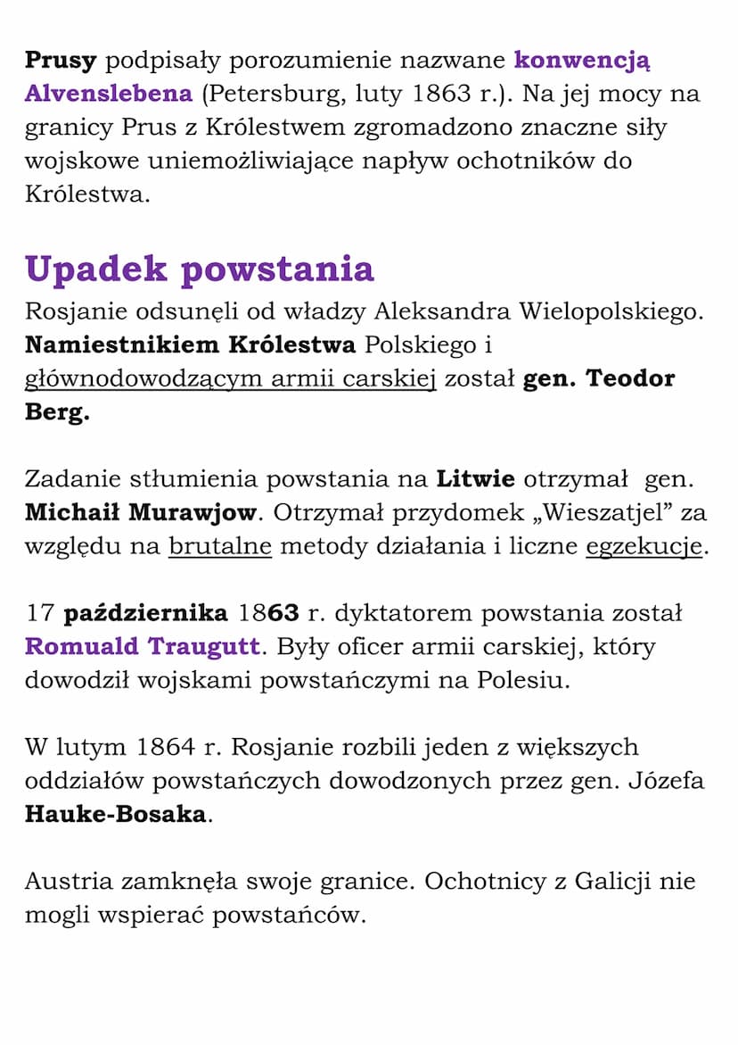Powstanie styczniowe
Geneza powstania styczniowego
Po klęsce Rosji w wojnie krymskiej nastąpił czas
liberalizacji i reform zwany odwilżą pos