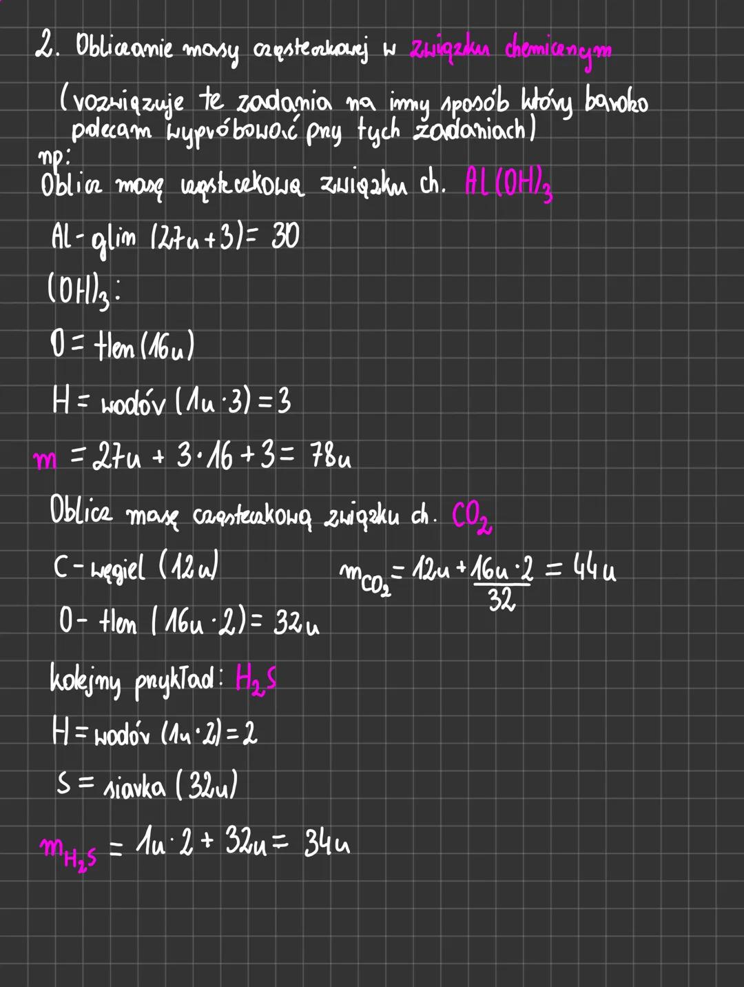 # Masa atomona
i masa caestecakowa

1. Obliczanie masy criesterkowej

Weśmy sobie np. O2 = Hen 21 Byli $164.2 = 324$

Hen ma 16 u (literka u