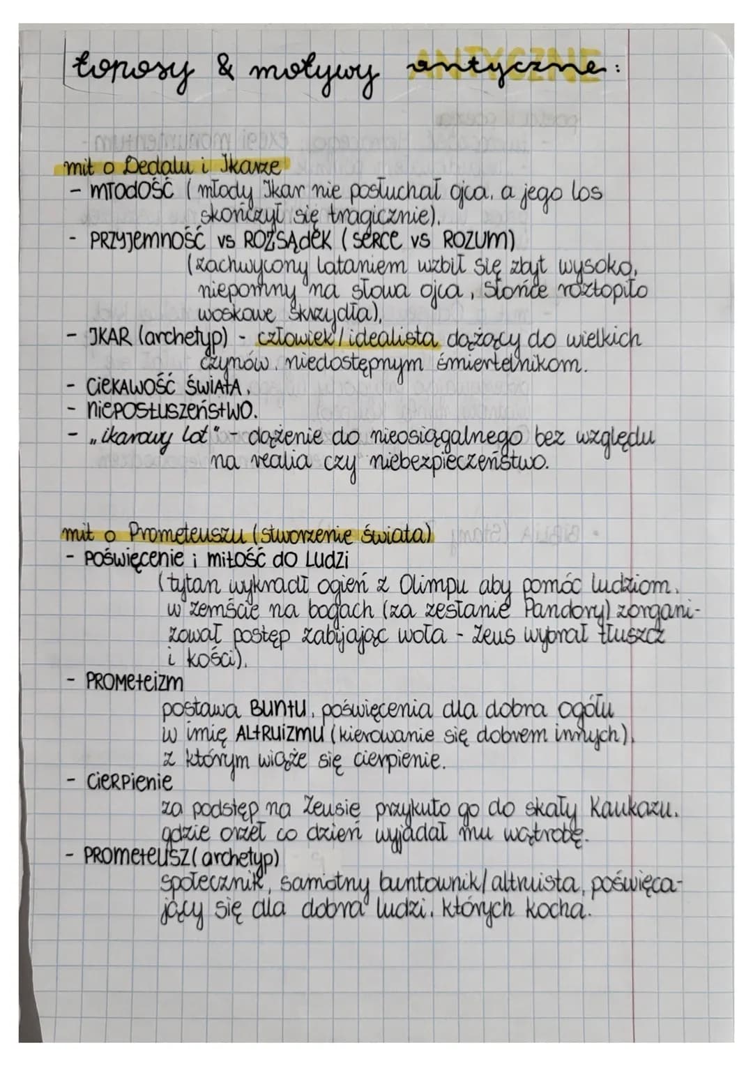 torosy & motywy antyczne.
mit o Dedalu i Ikarze
jego
- młodość (młody kar nie posłuchał ojca, a
skończył się tragicznie).
PRZYjemność vs ROZ