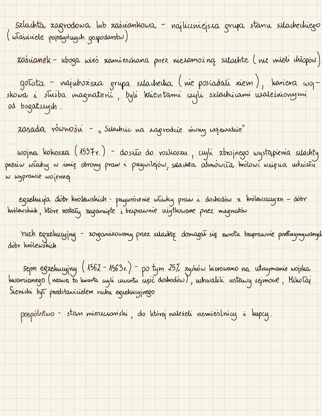 Szlachta zagrodowa lub zaściankowa - najliczniejsza grupa stanu szlacheckiego
(właściciele pojedyńczych gospodarstw)

xaścianek - uboga wieś