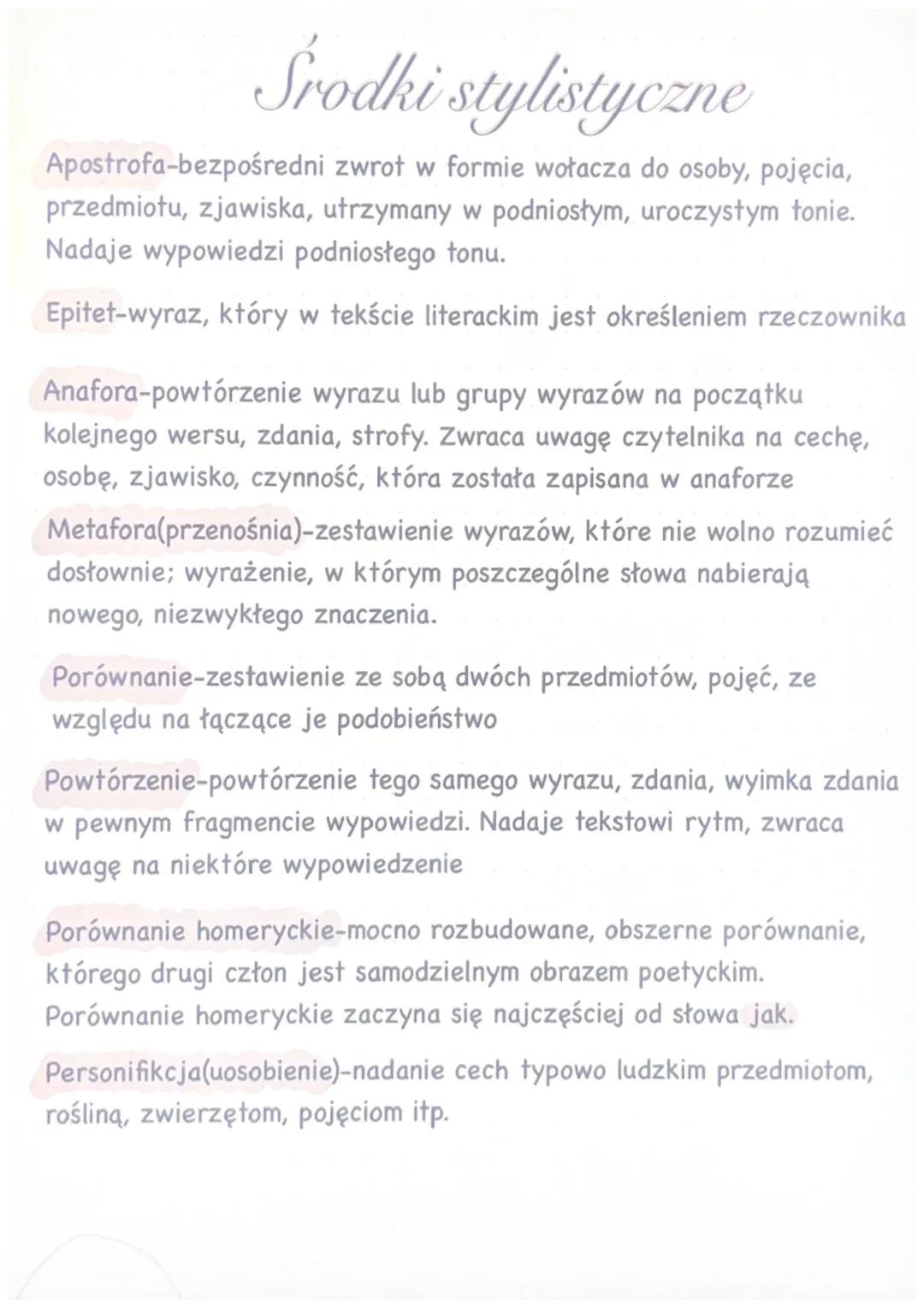 środki stylistyczne 