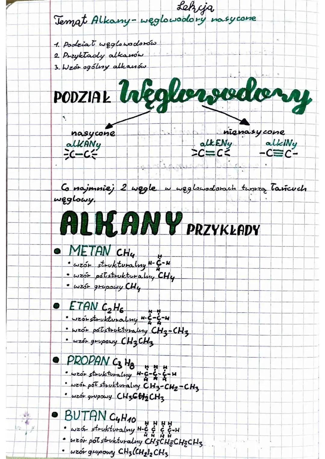 Wszystko o alkanach - węglowodory nasycone
