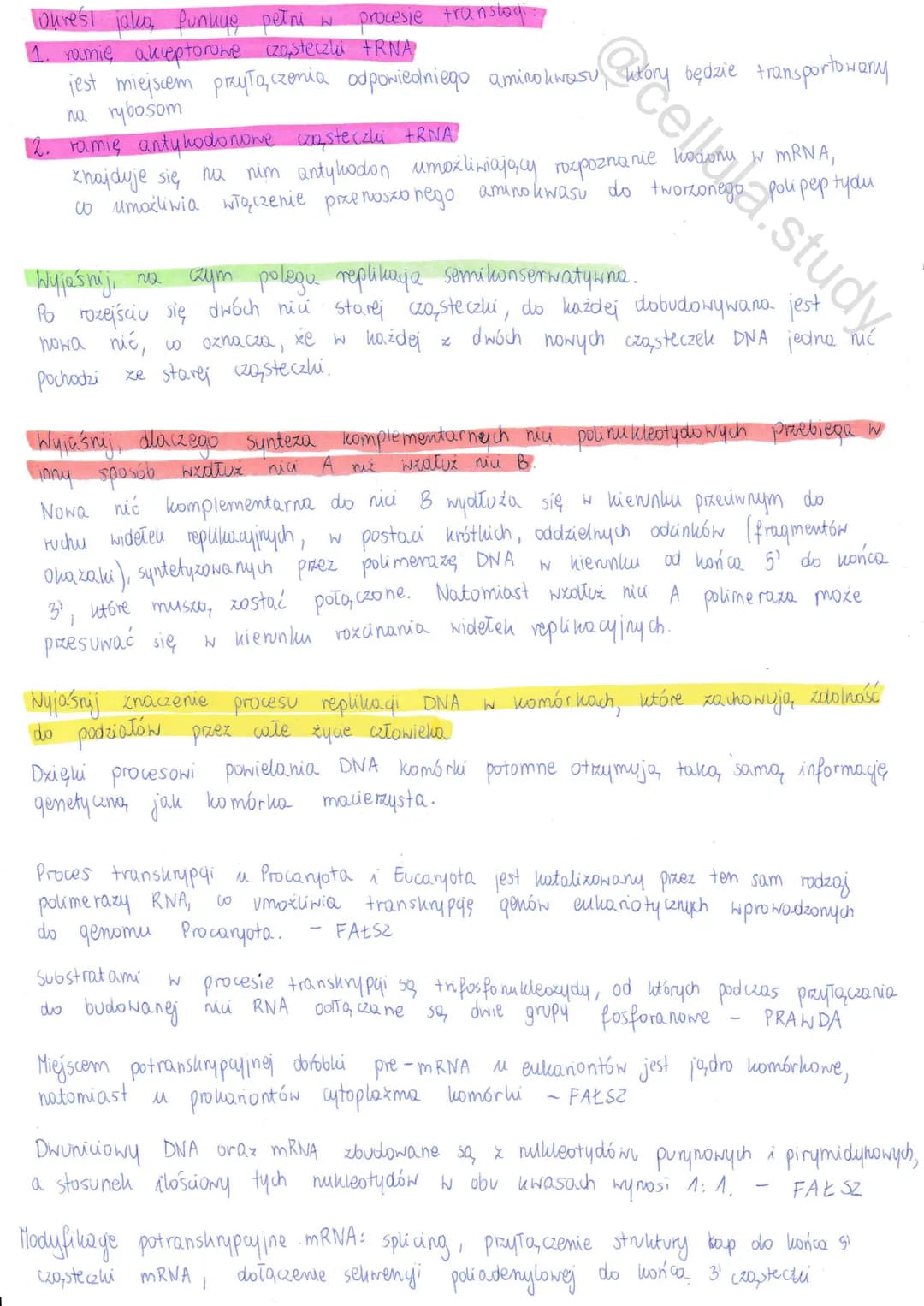 genetyka
Reszta kwasu fosforowego może przyłączyć się do grupy
przy węglu 51 wiązaniem estrowym i utworzyć nukleotyd.
Jedna nić
W czosteczce