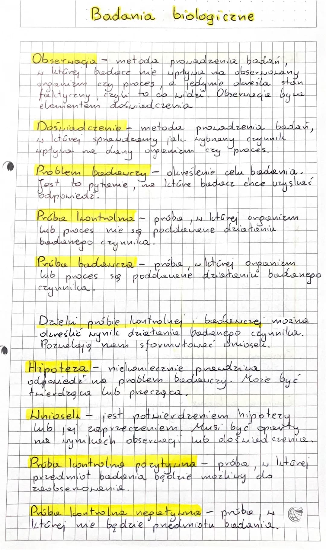 Badania biologiczne
Observacia - metoda prowadzenia badań
ktorej bedecz nie wpływa
ne obserwowany
organizm czy proces,
jedynie określa stan

