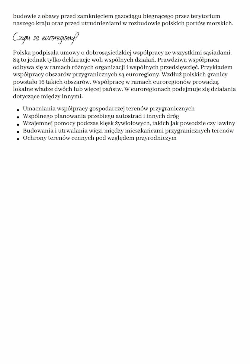 Relacje Polski z sąsiadami
Charakterystyka relacji Polski z sąsiadami
Po przemianach politycznych w Europie na przełomie lat 80. i 90. XX wi