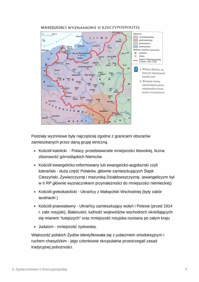 i
6. Społeczeństwo II
Rzeczypospolitej
▼ Jak wyglądała sytuacja społeczna w II Rzeczypospolitej?
Obszar odrodzonej RP = 390 tys. km2
Liczba 