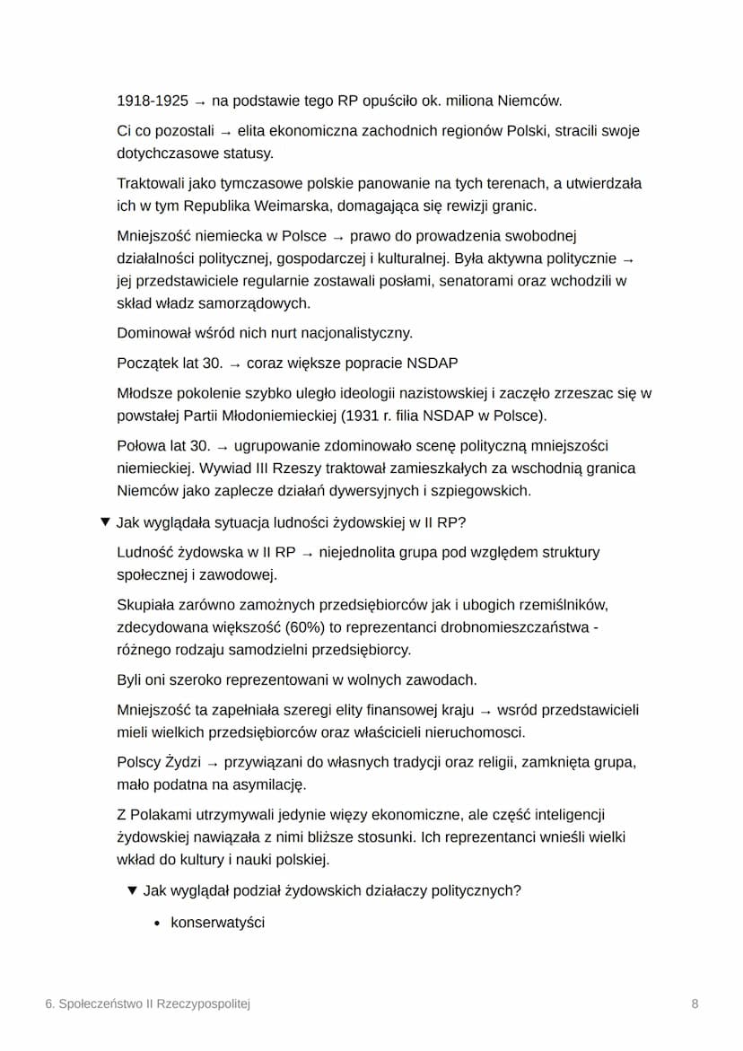 i
6. Społeczeństwo II
Rzeczypospolitej
▼ Jak wyglądała sytuacja społeczna w II Rzeczypospolitej?
Obszar odrodzonej RP = 390 tys. km2
Liczba 