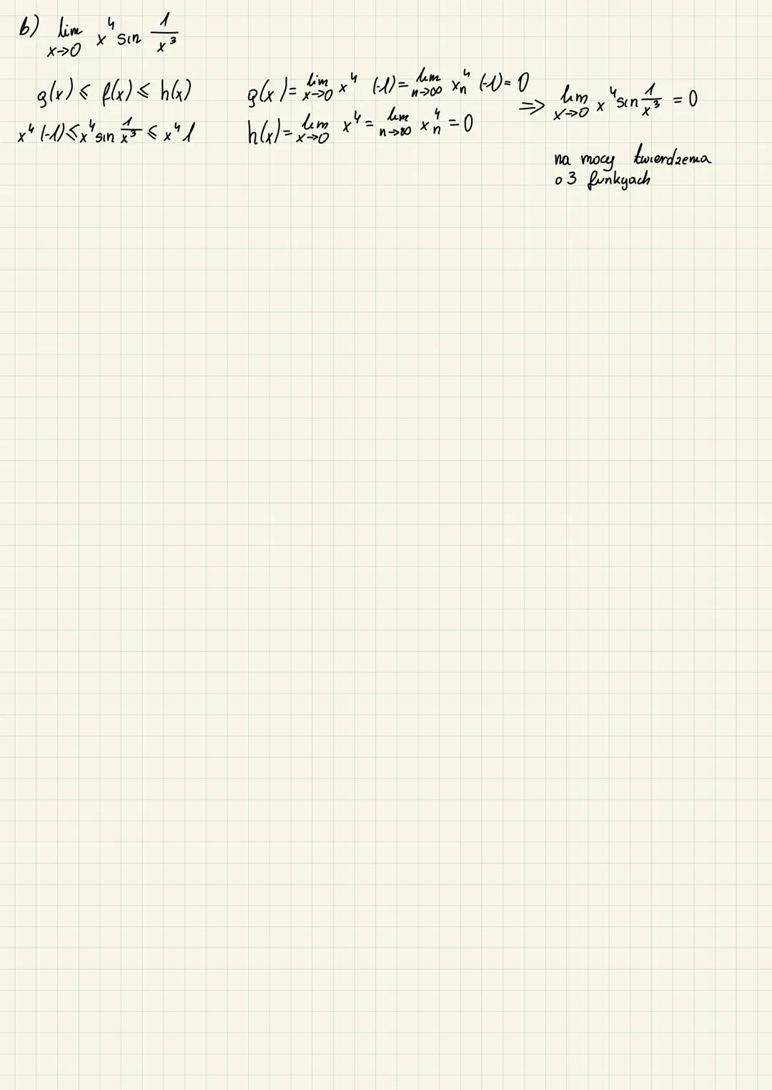 OBLICZANIE
(7)
c) lim
X-> 4
d) lim
=
x->-3√√(1-x) (4-2x) = def H
2x+8
=
GRANICY FUNKCJI W
=
(9)
a) lim 13
x->3
lim
X->3
√(1-xn) (4-2xn)
√(1+