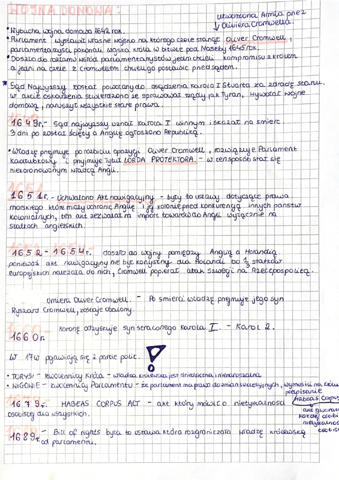 Amigielska wojna domustra :
Nowa szlachta (gentry) - większą rolę zaczęta odgrywać, była to
warstwa spotecana która nie posiadała tytułów sz